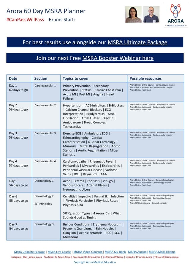 Download a Free MSRA Planner
